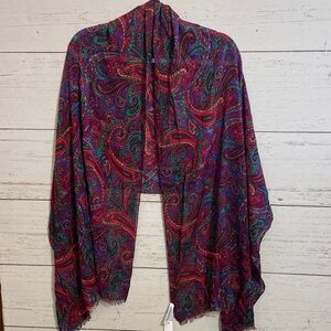 Talbots Rayon Paisley Patterned  Scarf/Wrap 72” X 26”, NWT